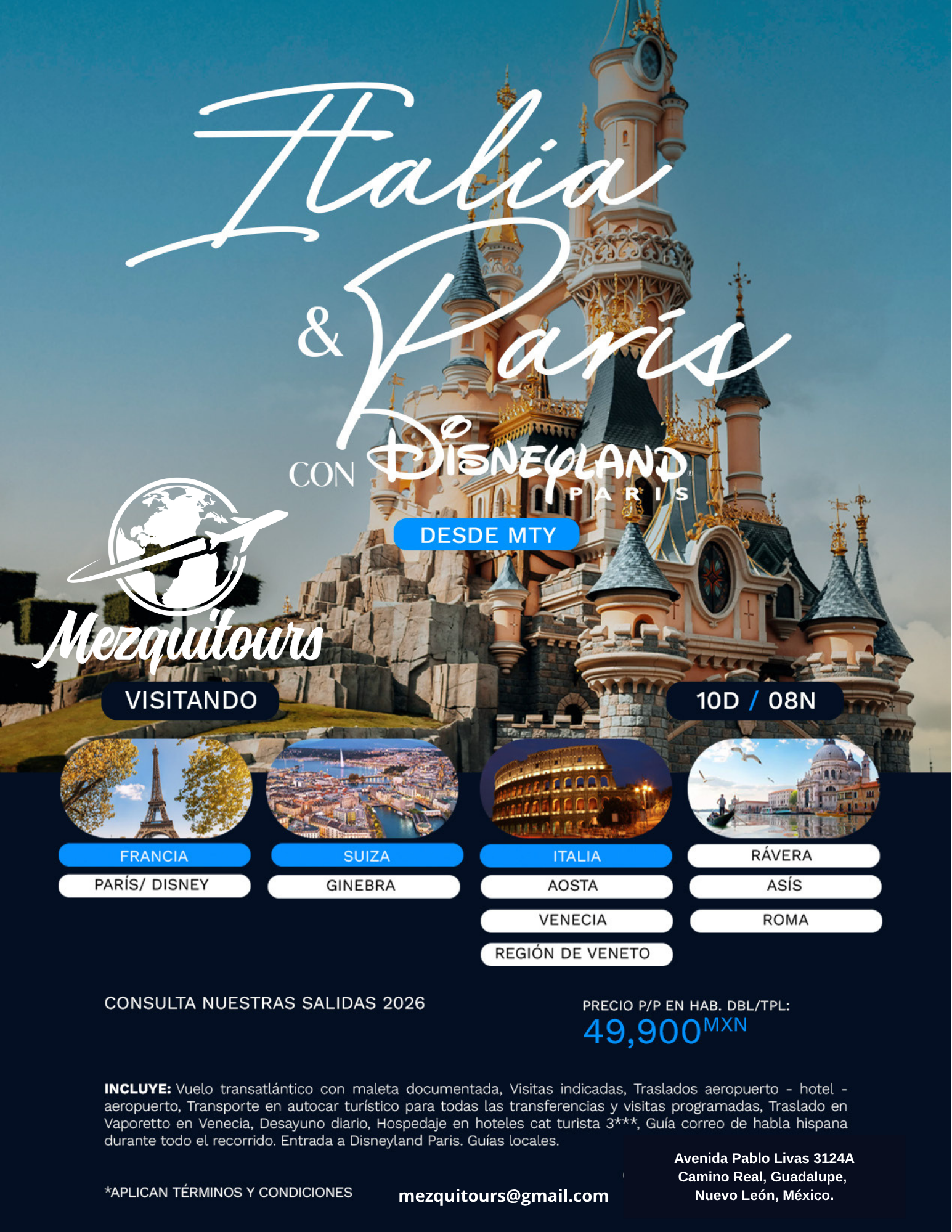 Italia y París con Disneyland París
