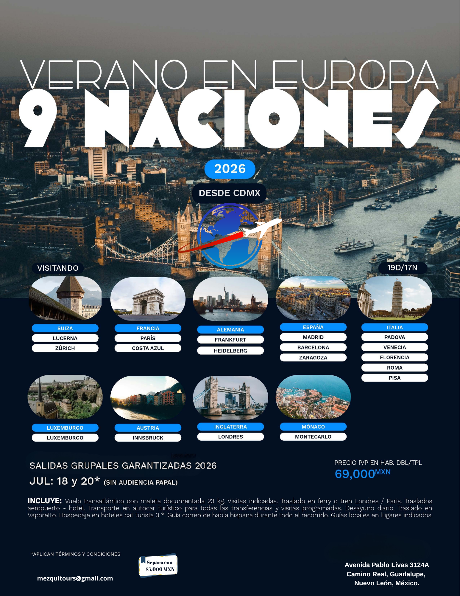 Verano en Europa 9 Naciones
